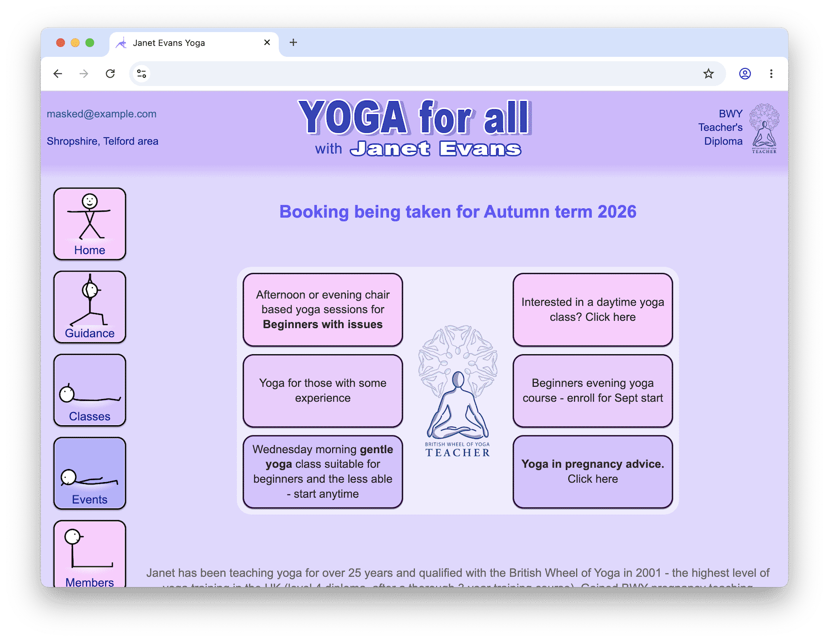View of the website from 2026 in Google Chrome. The design is mostly unchanged
